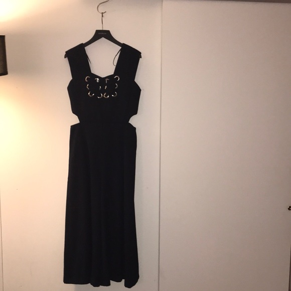 Beulah Pants - Navy Blue Sleeveless Cut-Out Grommet Romper